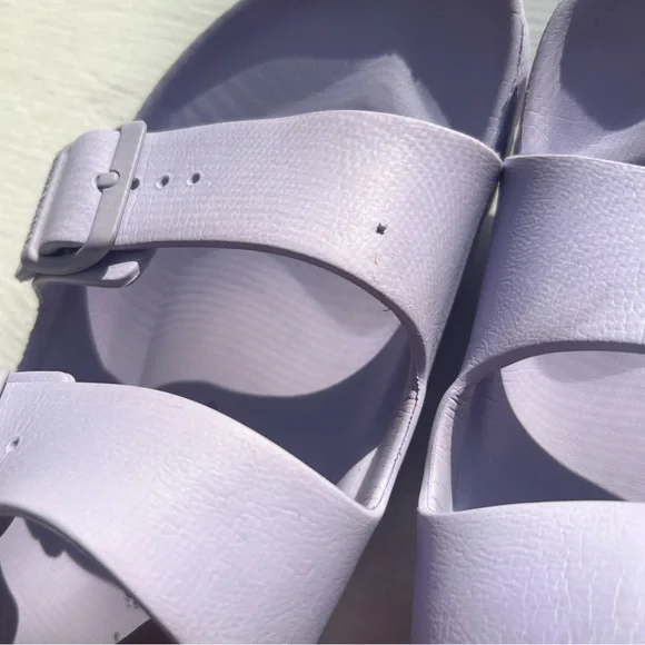 Birkenstock EVA Arizona Two Strap Waterproof Slide Sandal - Purple Fog, Size 10 - Picture 8 of 9